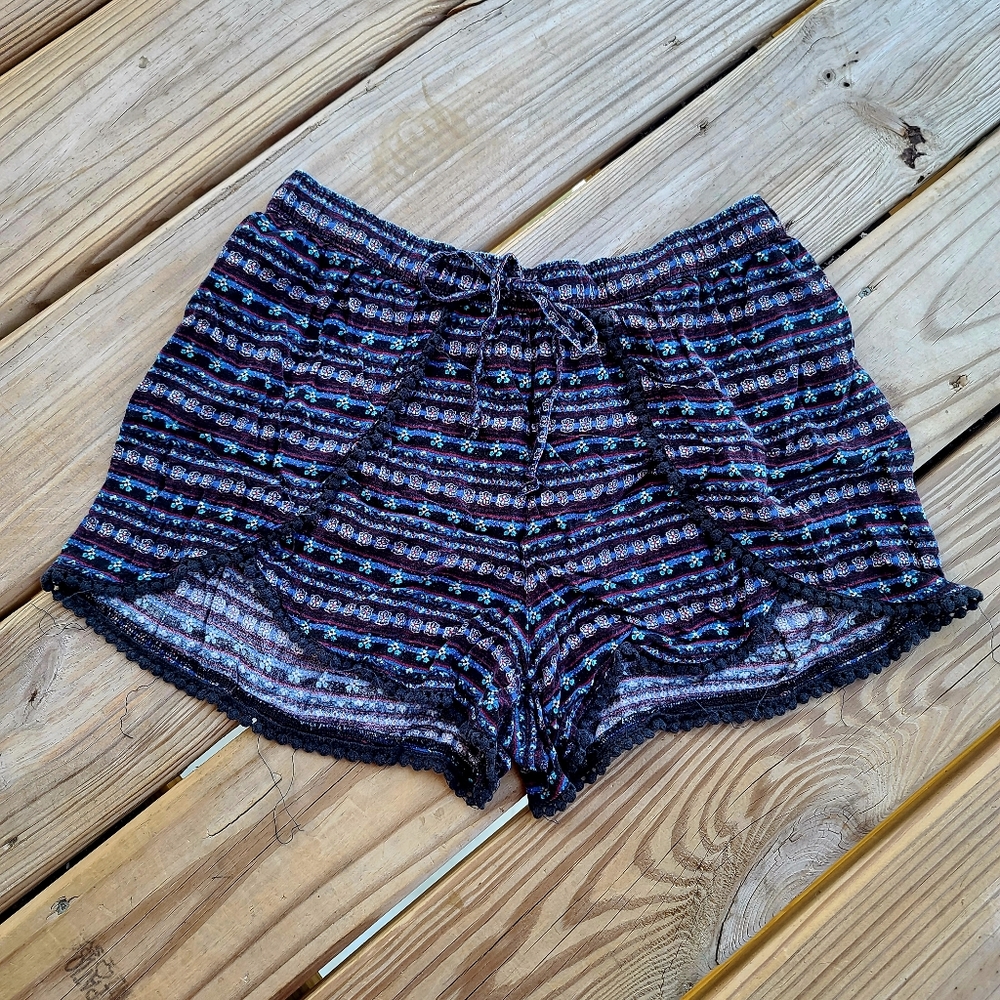 Blue Boho Shorts